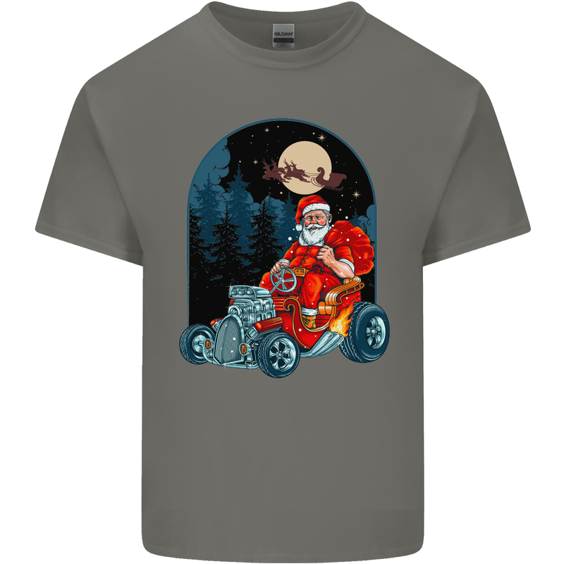 Hot Rod Santa Clause Hotrod Christmas Kids T-Shirt Childrens Charcoal
