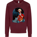 Hot Rod Santa Clause Hotrod Christmas Mens Sweatshirt Jumper Maroon