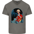 Hot Rod Santa Clause Hotrod Christmas Mens V-Neck Cotton T-Shirt Charcoal