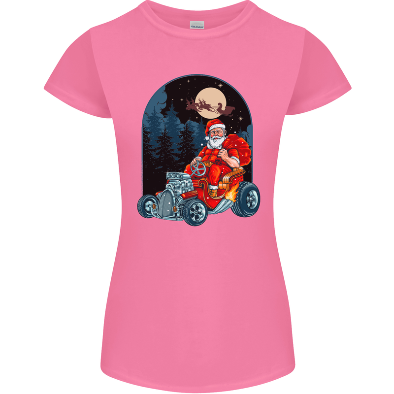 Hot Rod Santa Clause Hotrod Christmas Womens Petite Cut T-Shirt Azalea