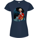 Hot Rod Santa Clause Hotrod Christmas Womens Petite Cut T-Shirt Navy Blue