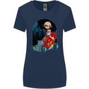 Hot Rod Santa Clause Hotrod Christmas Womens Wider Cut T-Shirt Navy Blue