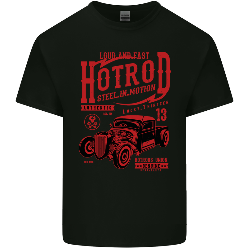 Hotrod Steel in Motion Hot Rod Dragster Car Kids T-Shirt Childrens Black