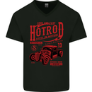 Hotrod Steel in Motion Hot Rod Dragster Car Mens V-Neck Cotton T-Shirt Black