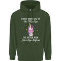 How To Act My Age Funny Unicorn Birthday Childrens Kids Hoodie Forest Green