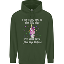 How To Act My Age Funny Unicorn Birthday Childrens Kids Hoodie Forest Green