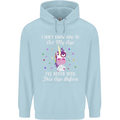 How To Act My Age Funny Unicorn Birthday Childrens Kids Hoodie Light Blue