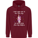 How To Act My Age Funny Unicorn Birthday Childrens Kids Hoodie Maroon