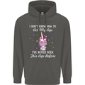 How To Act My Age Funny Unicorn Birthday Childrens Kids Hoodie Storm Grey