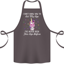 How To Act My Age Funny Unicorn Birthday Cotton Apron 100% Organic Dark Grey