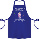 How To Act My Age Funny Unicorn Birthday Cotton Apron 100% Organic Royal Blue