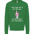 How To Act My Age Funny Unicorn Birthday Kids Sweatshirt Jumper Irish Green