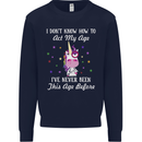 How To Act My Age Funny Unicorn Birthday Kids Sweatshirt Jumper Navy Blue