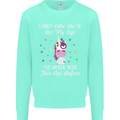 How To Act My Age Funny Unicorn Birthday Kids Sweatshirt Jumper Peppermint