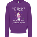 How To Act My Age Funny Unicorn Birthday Kids Sweatshirt Jumper Purple