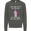 How To Act My Age Funny Unicorn Birthday Kids Sweatshirt Jumper Storm Grey