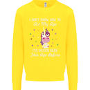 How To Act My Age Funny Unicorn Birthday Kids Sweatshirt Jumper Yellow