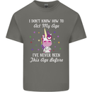 How To Act My Age Funny Unicorn Birthday Kids T-Shirt Childrens Charcoal