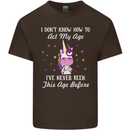 How To Act My Age Funny Unicorn Birthday Kids T-Shirt Childrens Chocolate
