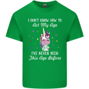 How To Act My Age Funny Unicorn Birthday Kids T-Shirt Childrens Irish Green