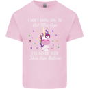 How To Act My Age Funny Unicorn Birthday Kids T-Shirt Childrens Light Pink