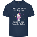 How To Act My Age Funny Unicorn Birthday Kids T-Shirt Childrens Navy Blue