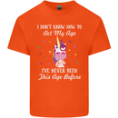 How To Act My Age Funny Unicorn Birthday Kids T-Shirt Childrens Orange