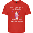 How To Act My Age Funny Unicorn Birthday Kids T-Shirt Childrens Red