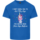 How To Act My Age Funny Unicorn Birthday Kids T-Shirt Childrens Royal Blue