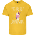 How To Act My Age Funny Unicorn Birthday Kids T-Shirt Childrens Yellow