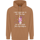 How To Act My Age Funny Unicorn Birthday Mens 80% Cotton Hoodie Caramel Latte