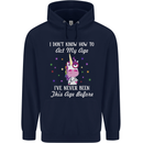 How To Act My Age Funny Unicorn Birthday Mens 80% Cotton Hoodie Navy Blue