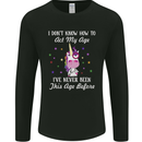 How To Act My Age Funny Unicorn Birthday Mens Long Sleeve T-Shirt Black