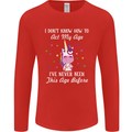 How To Act My Age Funny Unicorn Birthday Mens Long Sleeve T-Shirt Red