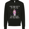 How To Act My Age Funny Unicorn Birthday Mens Sweatshirt Jumper Black