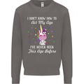How To Act My Age Funny Unicorn Birthday Mens Sweatshirt Jumper Charcoal