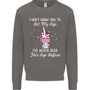 How To Act My Age Funny Unicorn Birthday Mens Sweatshirt Jumper Charcoal