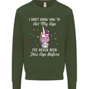 How To Act My Age Funny Unicorn Birthday Mens Sweatshirt Jumper Forest Green