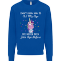 How To Act My Age Funny Unicorn Birthday Mens Sweatshirt Jumper Royal Blue