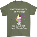 How To Act My Age Funny Unicorn Birthday Mens T-Shirt Cotton Gildan Military Green
