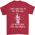 How To Act My Age Funny Unicorn Birthday Mens T-Shirt Cotton Gildan Red