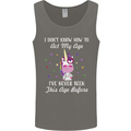 How To Act My Age Funny Unicorn Birthday Mens Vest Tank Top Charcoal