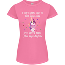 How To Act My Age Funny Unicorn Birthday Womens Petite Cut T-Shirt Azalea