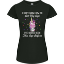 How To Act My Age Funny Unicorn Birthday Womens Petite Cut T-Shirt Black