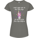 How To Act My Age Funny Unicorn Birthday Womens Petite Cut T-Shirt Charcoal