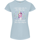How To Act My Age Funny Unicorn Birthday Womens Petite Cut T-Shirt Light Blue