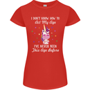 How To Act My Age Funny Unicorn Birthday Womens Petite Cut T-Shirt Red