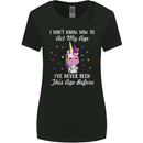 How To Act My Age Funny Unicorn Birthday Womens Wider Cut T-Shirt Black