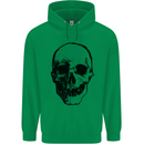 Human Skull Childrens Kids Hoodie Irish Green