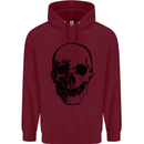 Human Skull Childrens Kids Hoodie Maroon